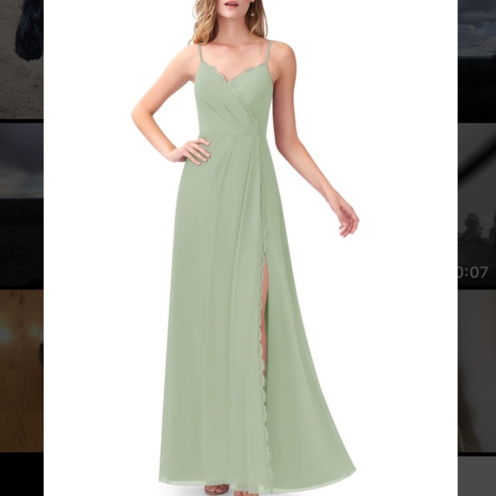 Azazie Tegan Dress - dusty sage